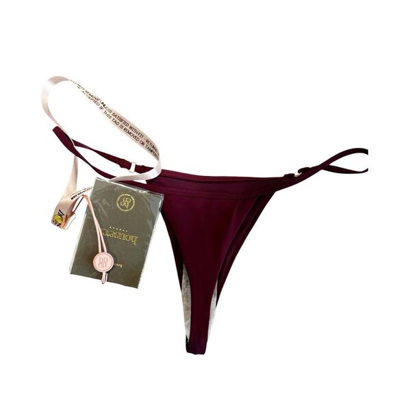 House of CB Women's Ravello Prune High Leg Thong Bikini Bottom Size M NWT - Picture 7 of 12